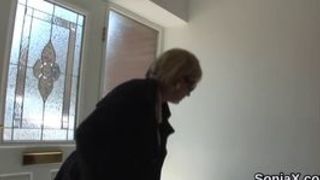 Unfaithful english mature lady sonia reveals her heavy knockers