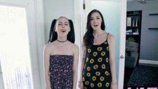 Tighty teens got smashed in a foursome sex at a movie night