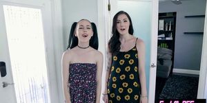 Tighty teens got smashed in a foursome sex at a movie night