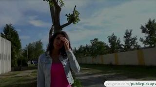 Innocent looking babe Bessi sucks his dick like a champ