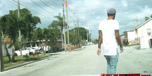 Tattooed black guy pounding blonde cop