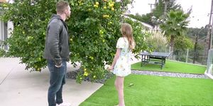 Tiny gal goes on a hot seductive ride and bounce off