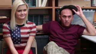 Blonde teen fucked by a mall cop in front of her boyfriend