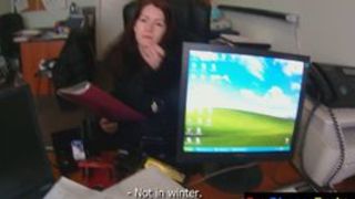 Redhead euro gets her pussy fucked in POV