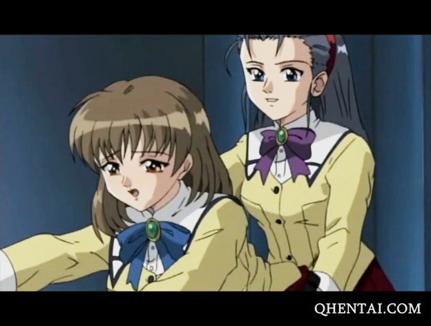 Hentai girl double fucked while in ropes