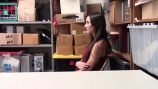 Brunette thief Jade Amber caught and punished