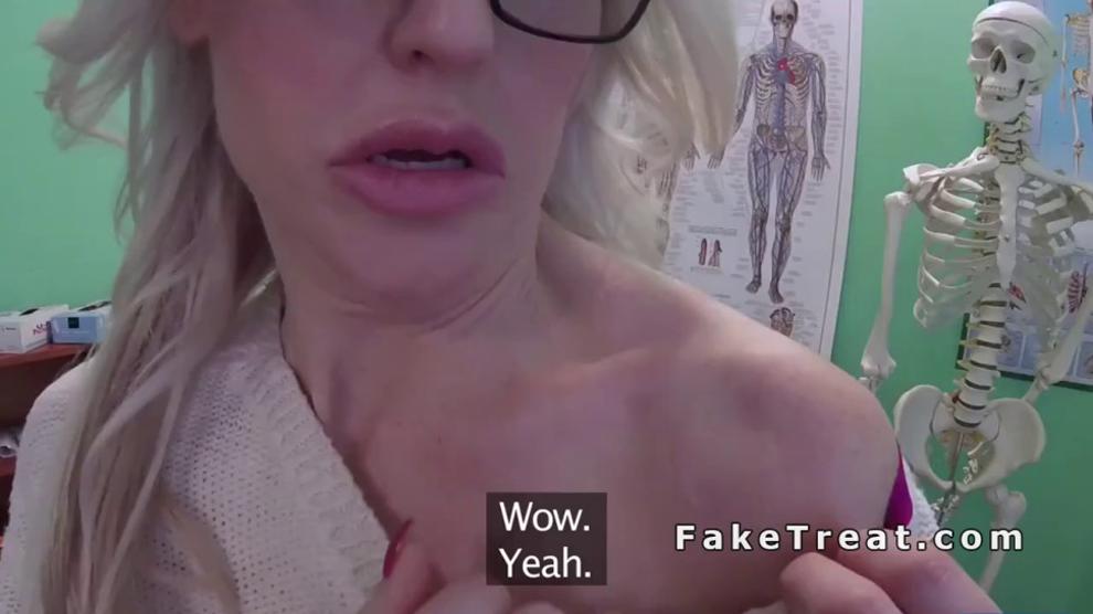 Hot blonde in high heels bangs in hospital