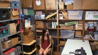 Teen thief with big natural tits busted by security