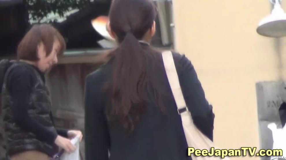Asians babes publicly pee