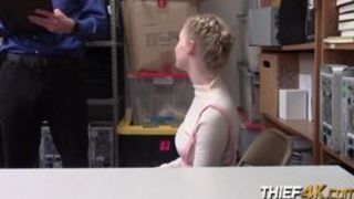 Beautiful Athena Rayne gets her pussy and mouth drilled by a super horny officer