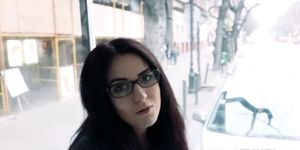 Lovely euro exhibitionist banged in public