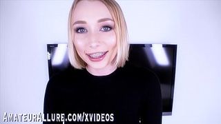 ATHENA MAY SHOWS OFF HER BRACES WHILE SUCKING AND FUCKING