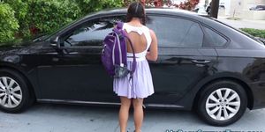 Latina babysitter drilled