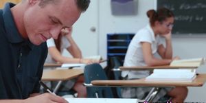 Pigtailed teen in highschool uniform