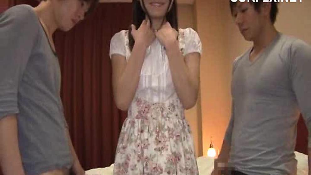 Mosaic: asian teen getting double teamed