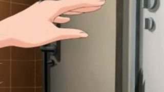 Hentai babe gets pussy nailed in public toilet