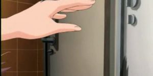 Hentai babe gets pussy nailed in public toilet