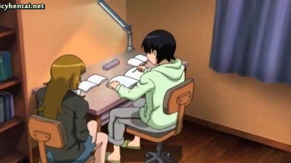 Big boobed anime rides huge phallus