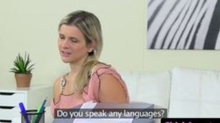 FAKEHUB - Lesbian agent muff diving casting babe