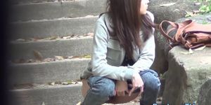 Impatient teen pissing