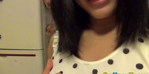 Asian teen rubbing cunt