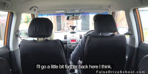 Super hot busty driving examiner fucks