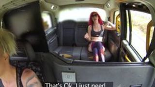 Blonde female taxi driver lesbian