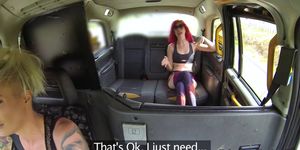 Blonde female taxi driver lesbian