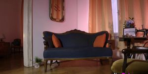 Stockings teen rides old - video 1