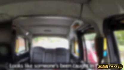 Skanky Ella sucks and fucks in taxi to get a free ride