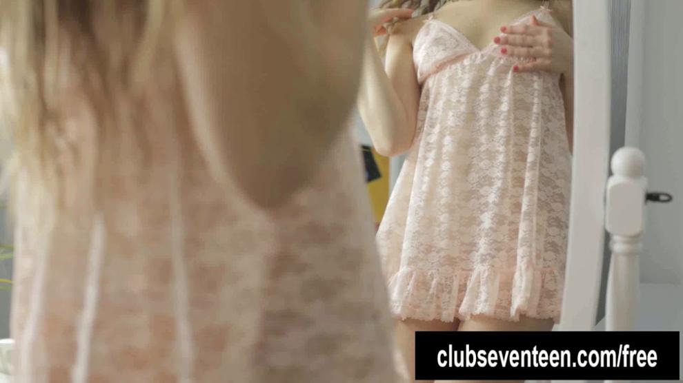 CLUB SEVENTEEN - Small titted teen Magda toying pussy