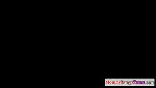 Deepthroating milf teaches teen to fuck