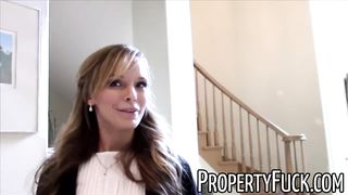 Hot real estate agent fucks perv with camera