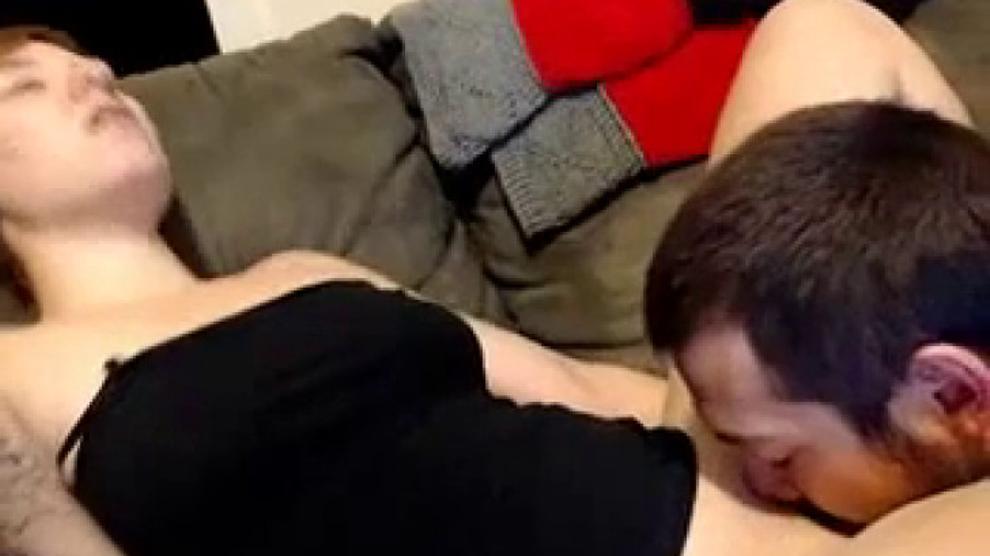 WATCHMYGF - Naughty jock licks cunt
