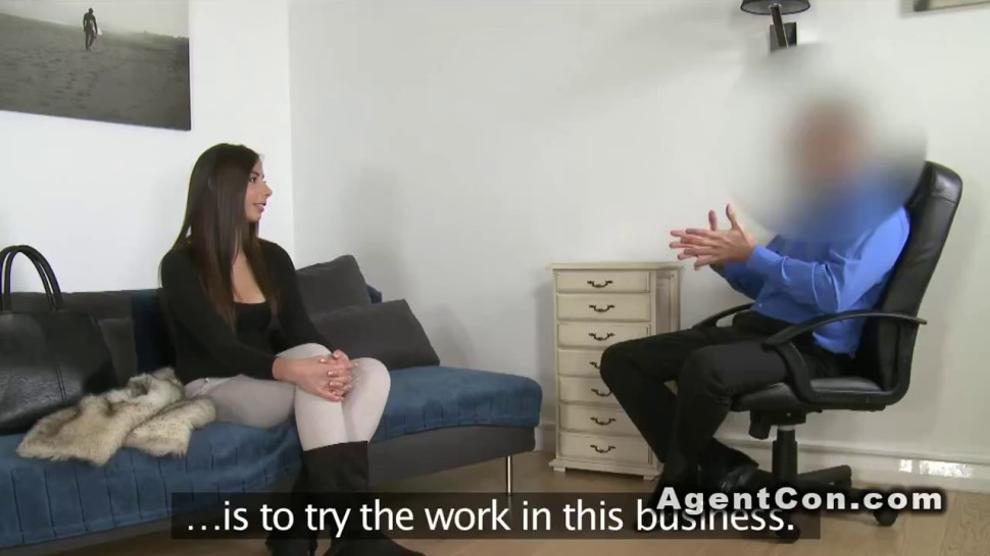 Costumed Fake Agent Fucks Sexy Brunette - video 1
