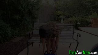 Cute teenager takes facial