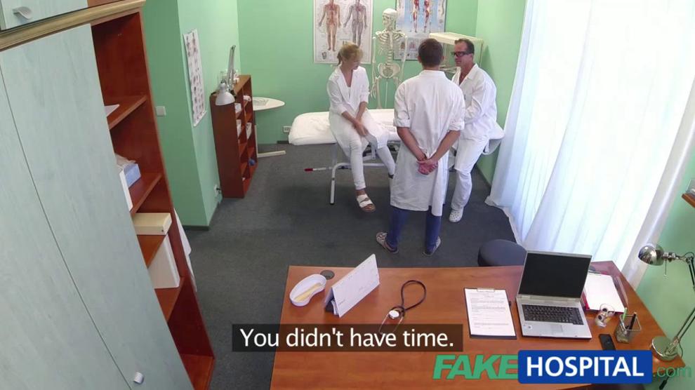 FAKEHUB - Euro intern spitroasted by her mentor doctor