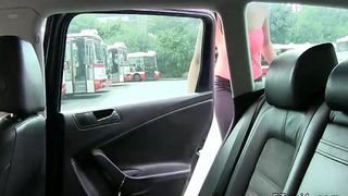 Brunette fucks thick cock for free taxi drive