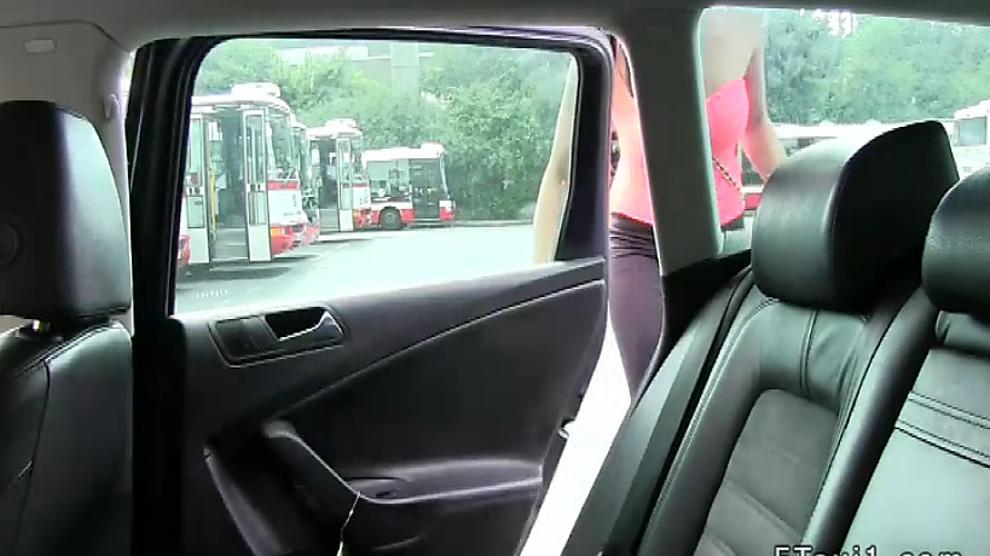 Brunette fucks thick cock for free taxi drive