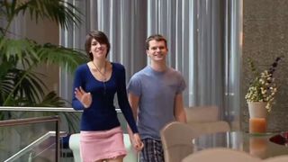 Lesbians fuck each other at a big orgy in the red room in front of swingers for a Reality TV show