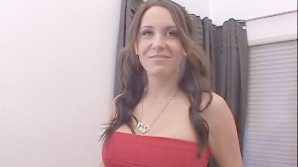 Teen Kinzie and her big tits fuck on couch