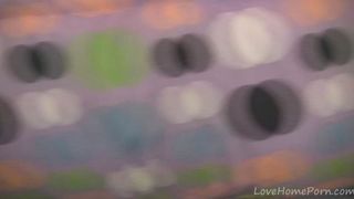 LOVEHOMEPORN - Rubbing the clitoris with a curvy sex toy