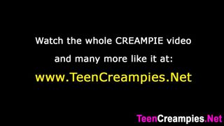 Teen pussy creampied outdoors
