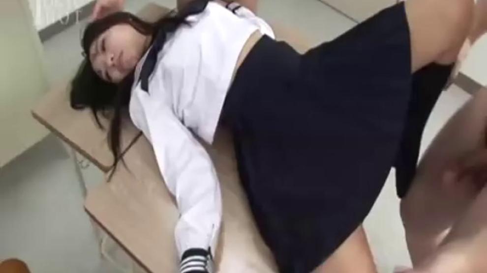 Cute girl bad seniors stuck in a classroom that no one in turn in