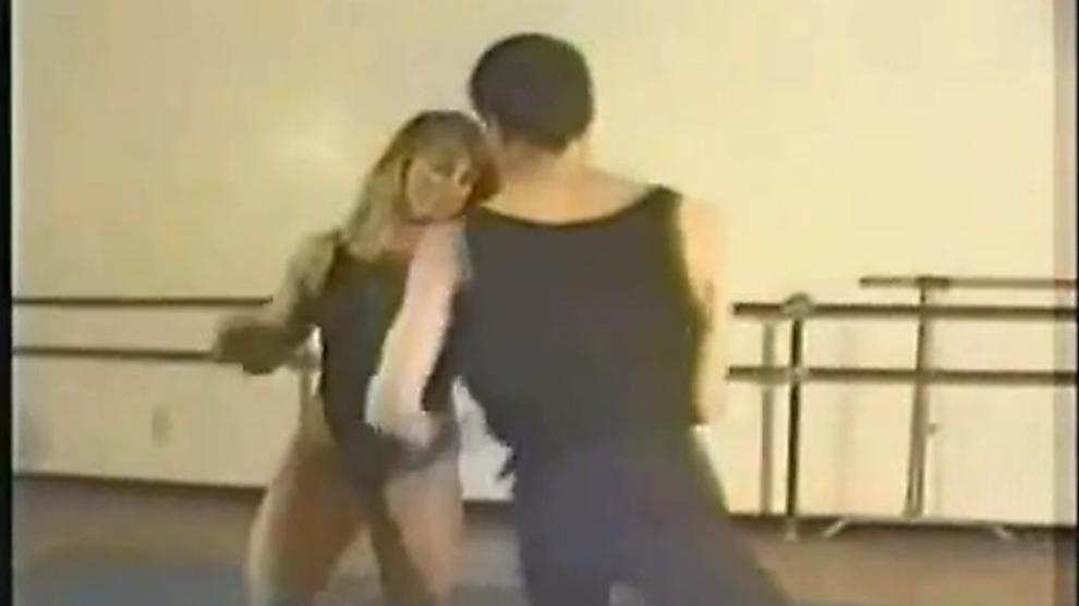 FBB Sharon Marvel wrestling a guy