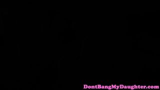 Pussylicked teen bounces booty on cock
