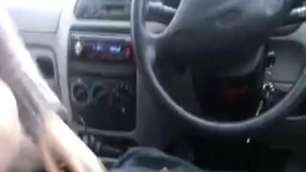 Interracial quickie in the car