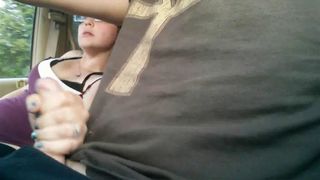 Making Him Cum While Driving