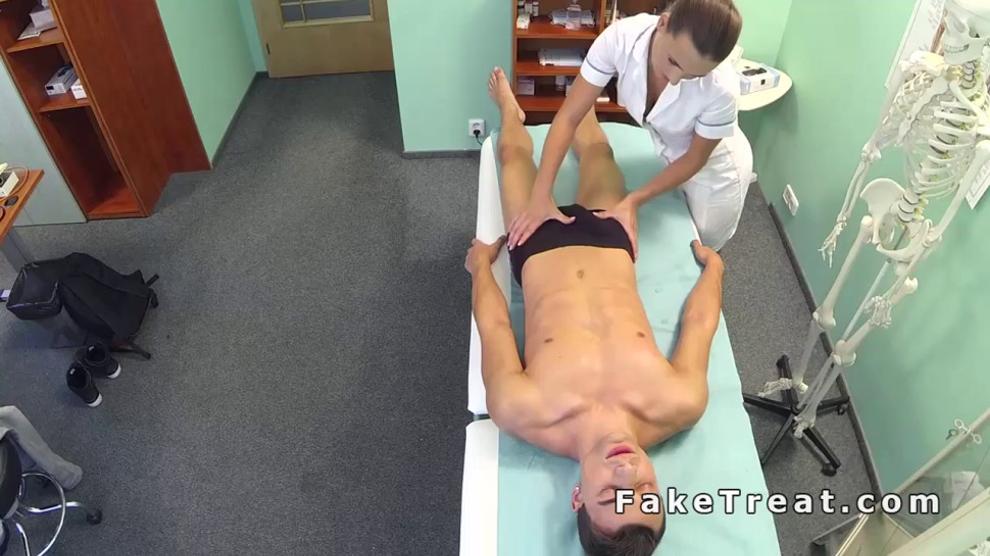 Sexy nurse massages and fucks patient