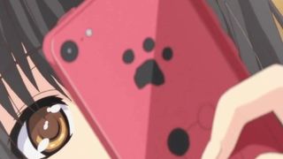 Japanese anime schoolgirl gets squeezing her tits and fingering clitoris